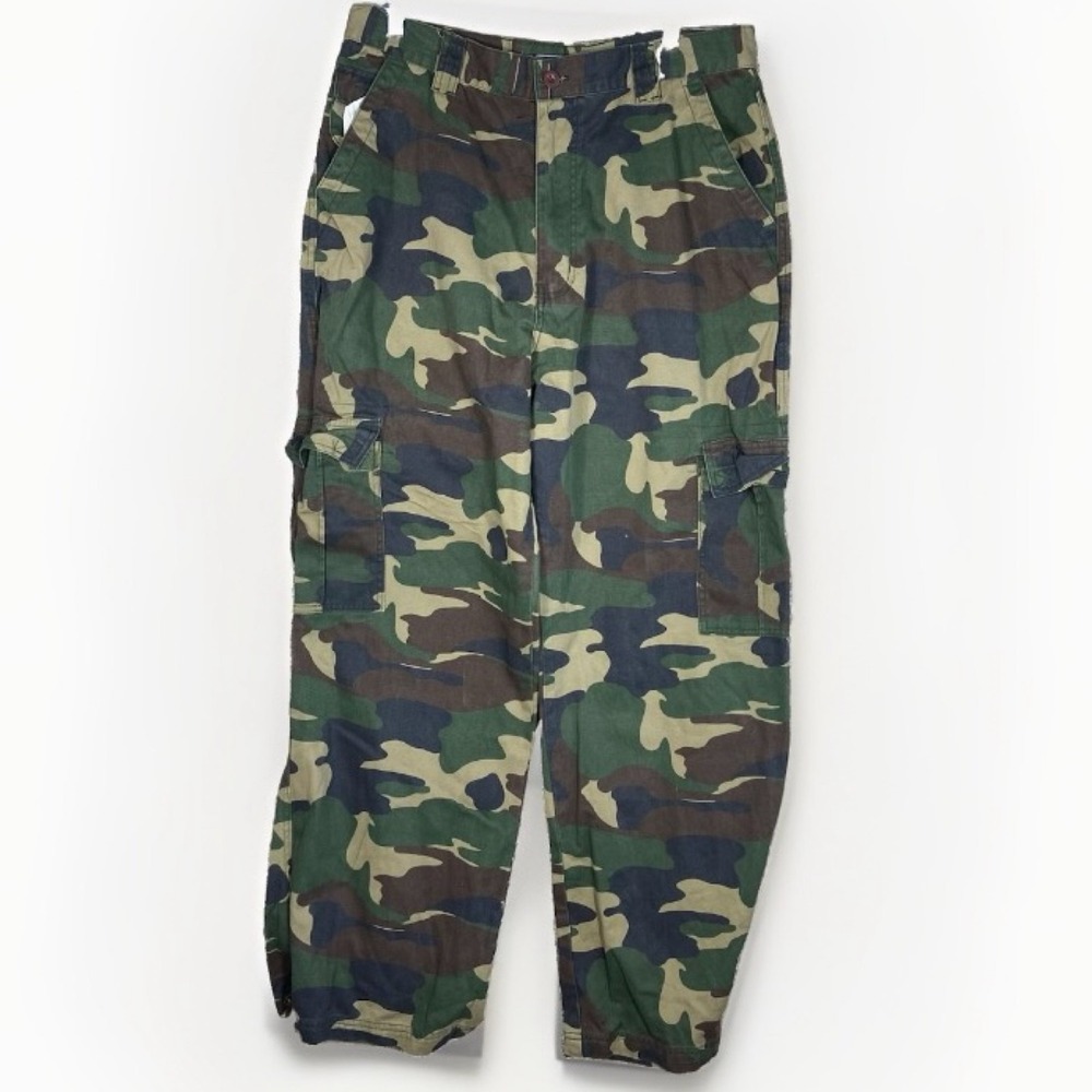 Military BDU Combat Pants Mens 36x32 Woodland Camouflage Cargo Trousers Wide Leg